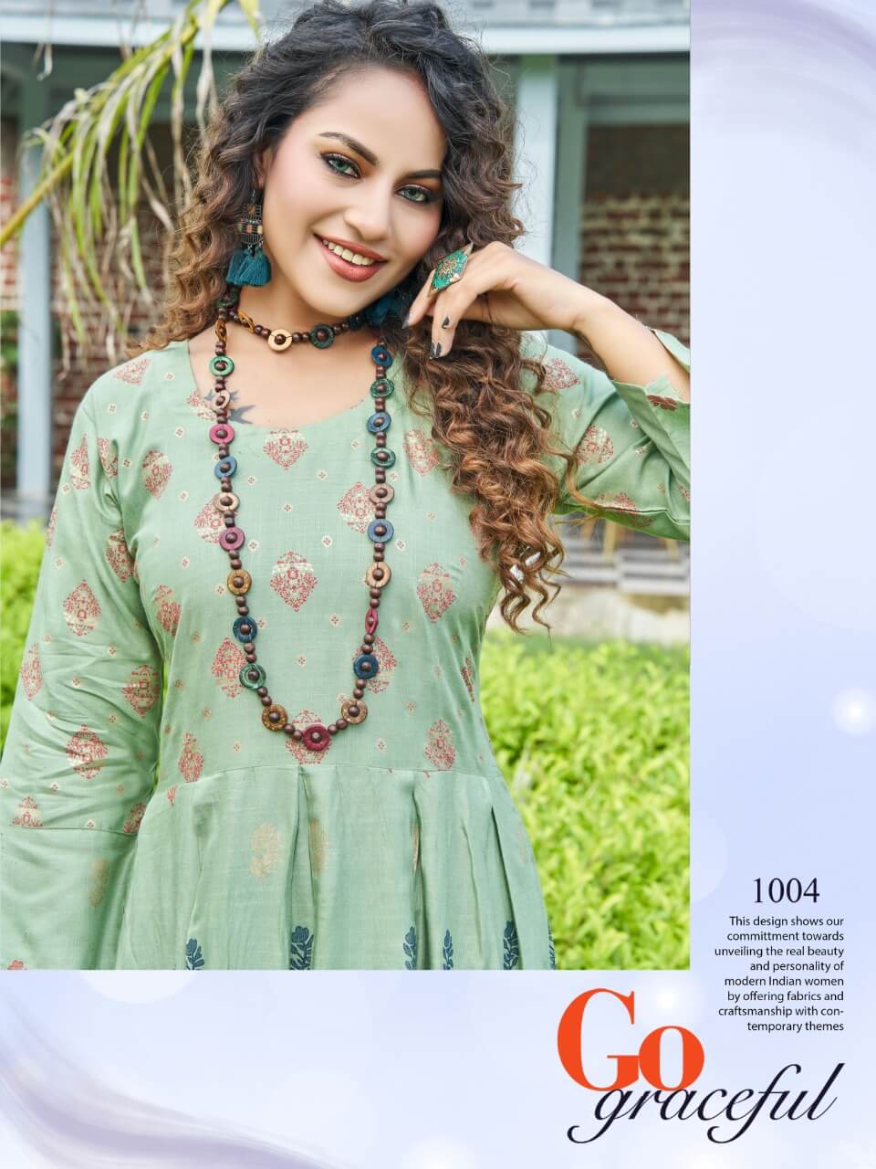 Hirwa Sunshine 1 Rayon Printed Ethnic Wear Long Anarkali Kurti Latest Collection
